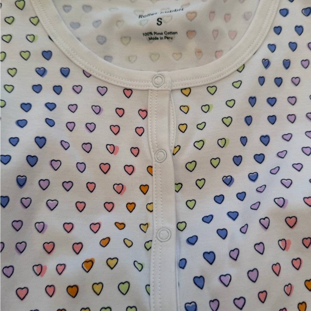 Roller Rabbit Multicolor Disco Heart Print PJs size small